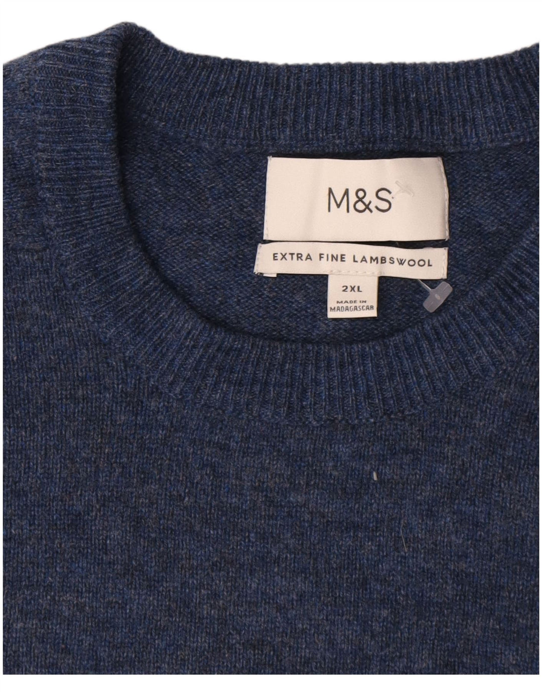 Marks & Spencer muški džemper s okruglim izrezom 2XL tamnoplavi s pjegama