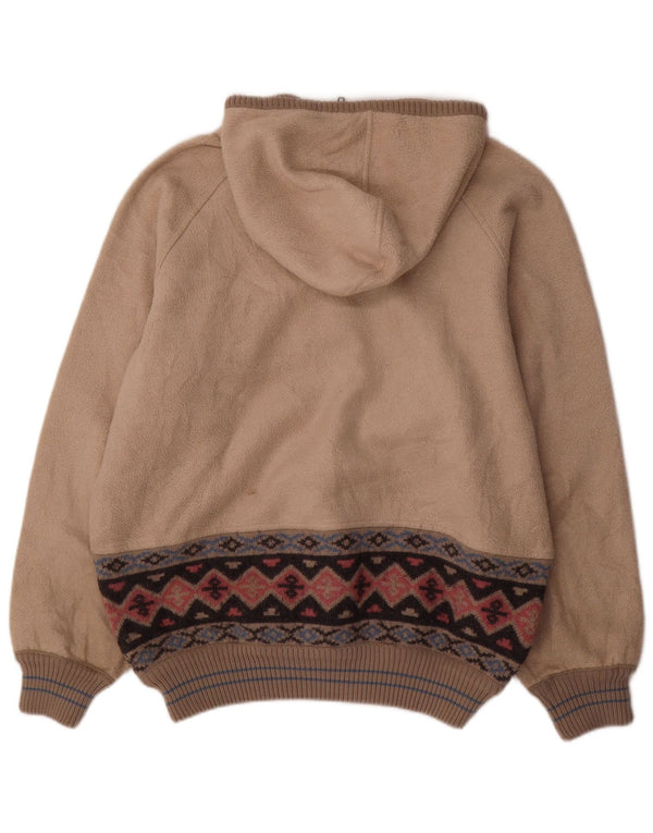 CIESSE PIUMINI Muški džemper od flisa s kapuljačom i izrezom XL Bež Fair Isle