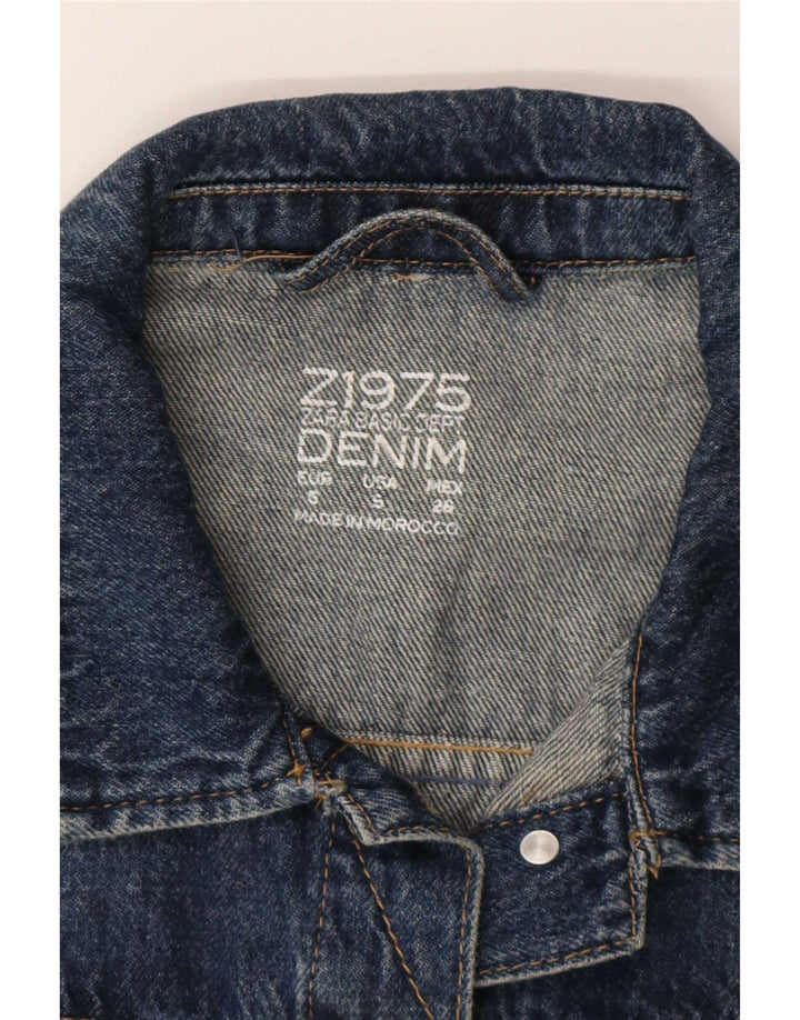 Zara ženska traper jakna UK 10 Small Blue Cotton