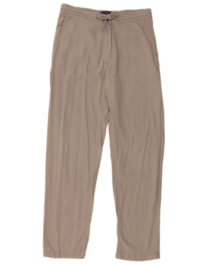 Marks & Spencer ženske obične ravne chino hlače W30 L31 sivi lan