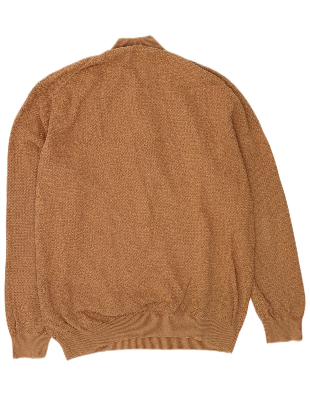 Massimo Dutti muški džemper s izrezom s patentnim zatvaračem 2XL smeđi pamuk