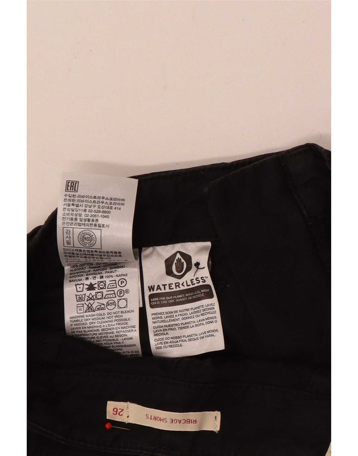 Levi's ženske kratke chino hlače s rebrima W26 male crne pamučne boje