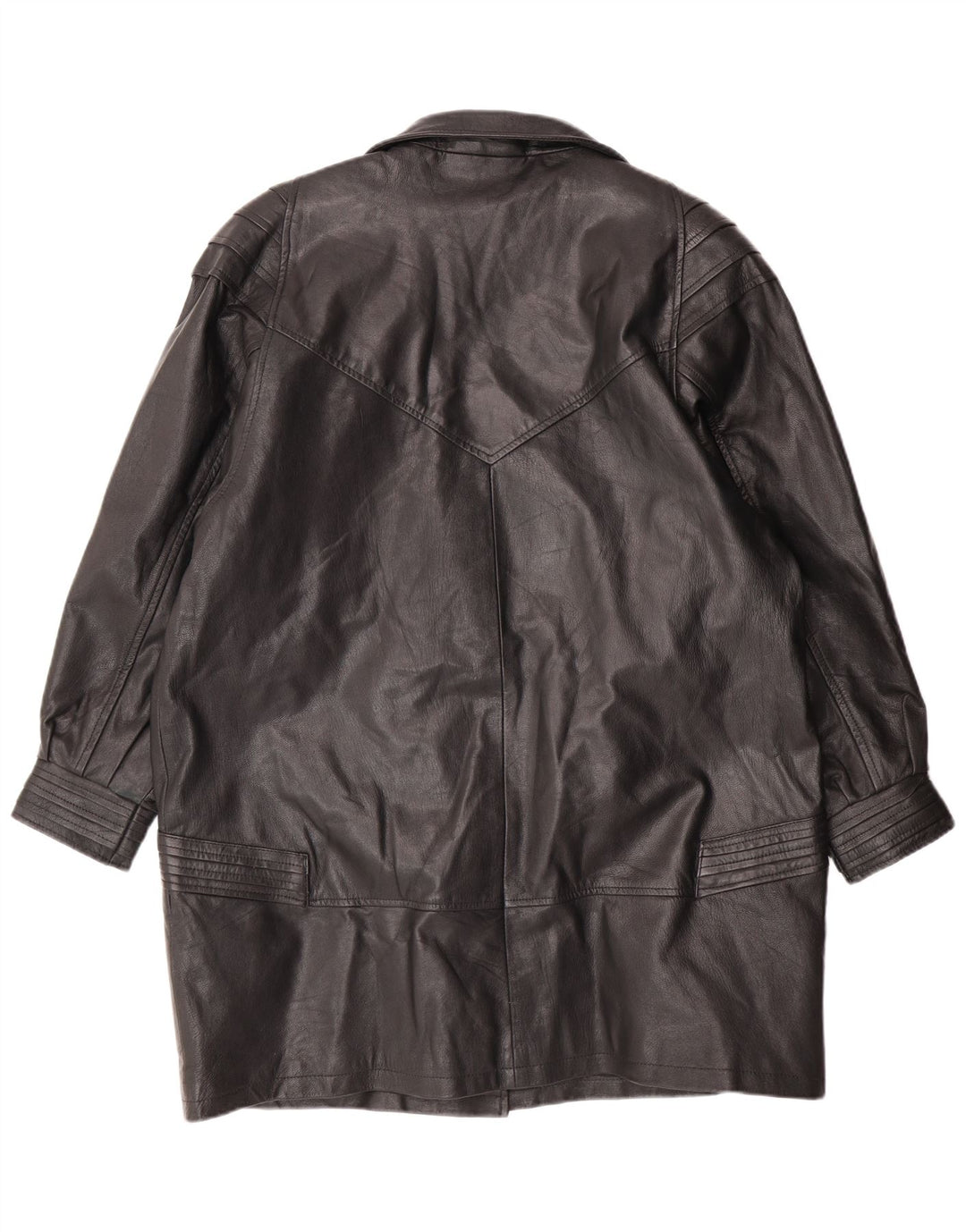 VINTAGE ženski kožni kaput UK 18 XL crna koža