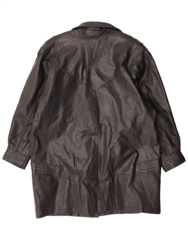 VINTAGE ženski kožni kaput UK 18 XL crna koža