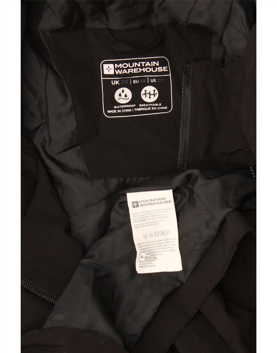 Mountain Warehouse ženski baloner s kapuljačom UK 28 6XL crni poliester