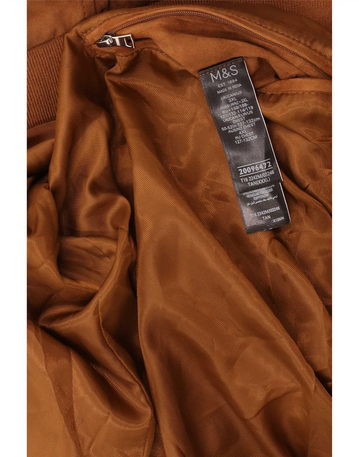 Marks & Spencer muška bomber jakna od brušene kože UK 46 3XL smeđa kožna