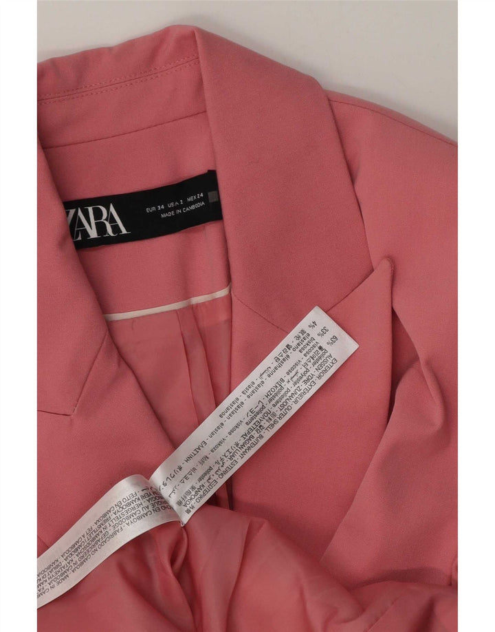 Zara ženski sako sa 1 gumbom EU 34 2XS ružičasti poliester