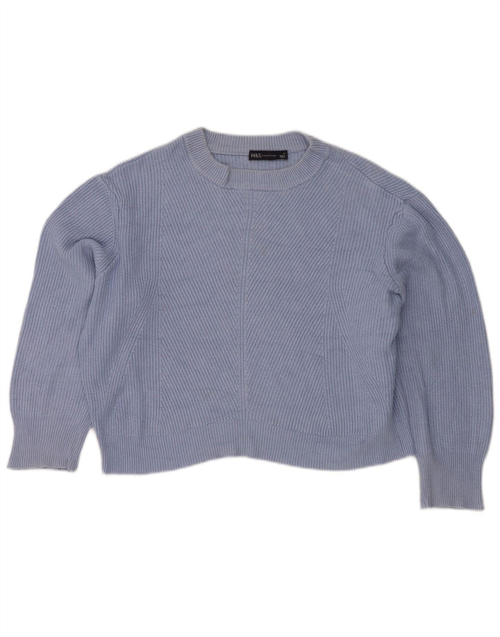 MARKS & SPENCER Ženski pulover s okruglim izrezom UK 14 Srednje plava