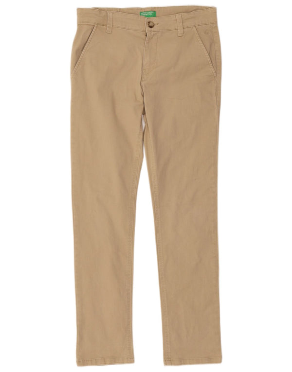 Benetton uske chino hlače za dječake 11-12 godina 2XL W30 L28 bež pamuk