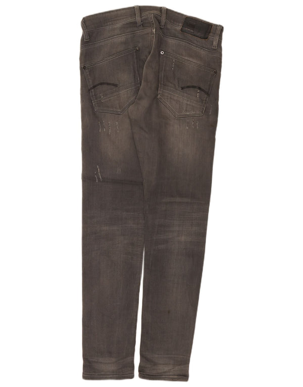 G-Star Mens Revend Distressed Super Slim Jeans W32 L32 Sivi pamuk