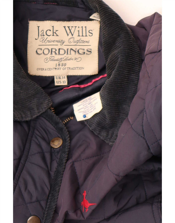 Jack Wills ženska prošivena jakna UK 14 Veliki tamnoplavi najlon