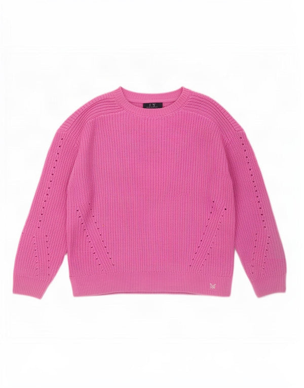 Crew Clothing Ženski džemper s morskim izrezom UK 14 Veliki ružičasti akril