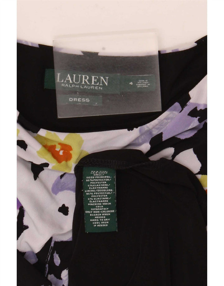 Ralph Lauren ženska plašt haljina US 4 Mala crna cvjetna poliester