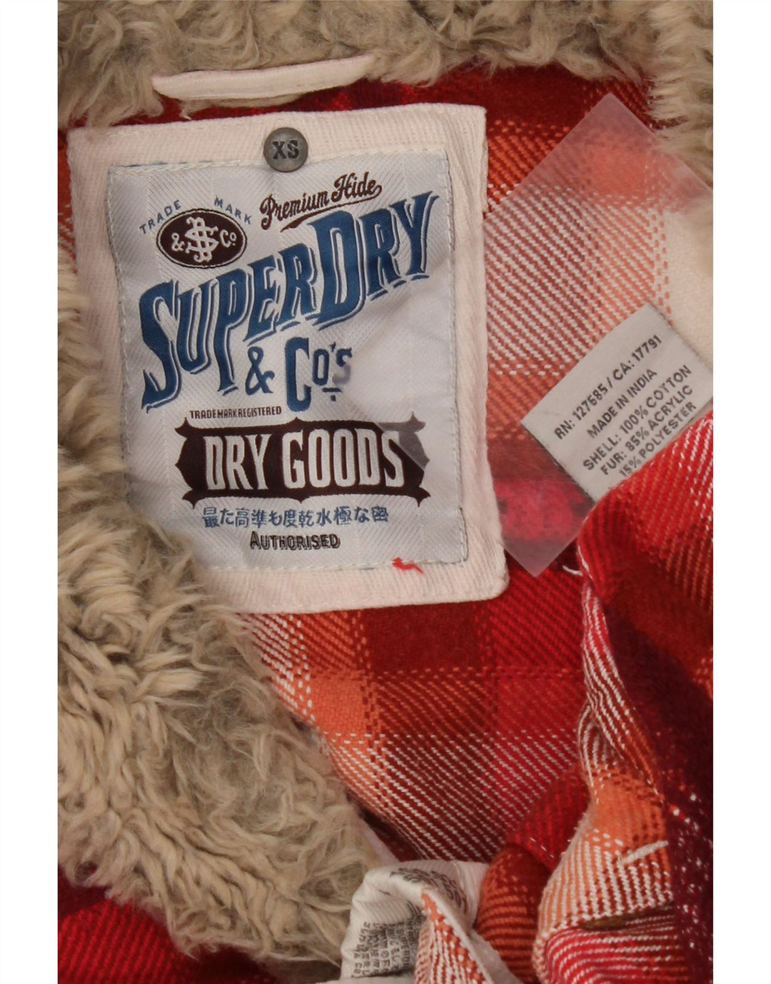 SUPERDRY ženska flanelska košulja UK 6 XS crveno karirani pamuk
