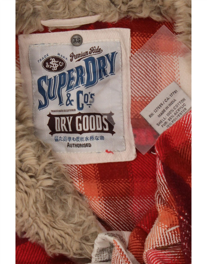 SUPERDRY ženska flanelska košulja UK 6 XS crveno karirani pamuk