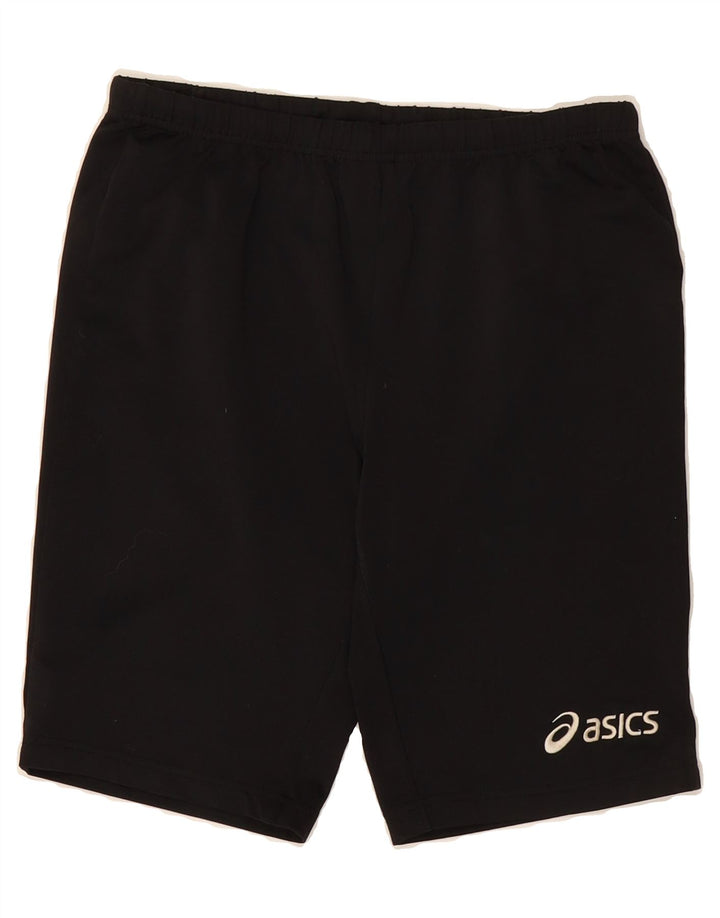 ASICS Womens Sport Shorts UK 12 Medium  Black Polyester Vintage Asics and Second-Hand Asics from Messina Hembry 