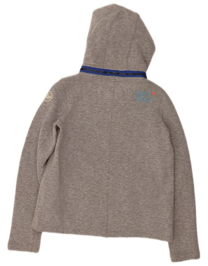 SUPERDRY ženski pulover s kapuljačom s patentnim zatvaračem UK 10 Mali sivi poliester