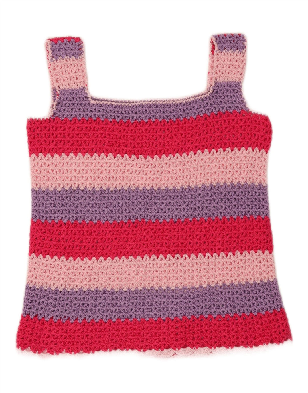 VINTAGE Womens Knit Cami Top UK 8 Small Multicoloured Striped Vintage Vintage and Second-Hand Vintage from Messina Hembry 