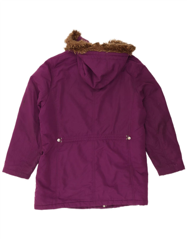 Marks & Spencer ženska jakna parka s kapuljačom UK 20 2XL ljubičasti poliester