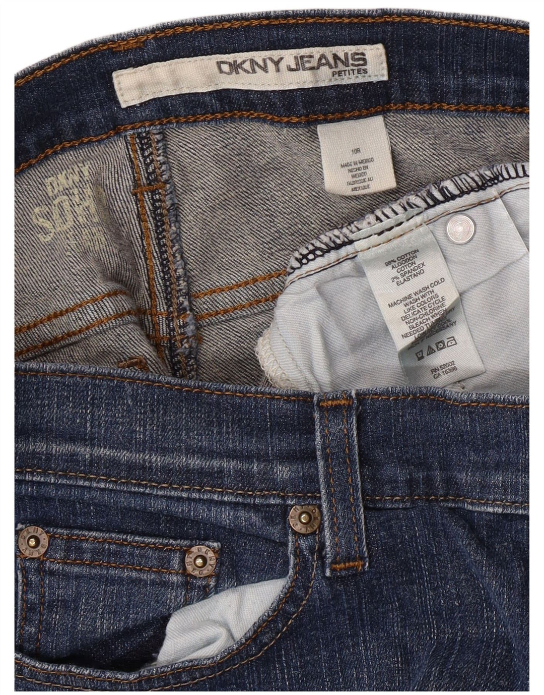 DKNY Ženske Petites Bootcut Jeans US 10 Large W30 L26 Plavi pamuk