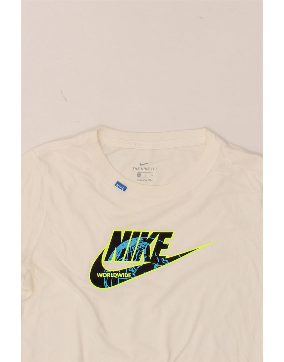 NIKE Womens Graphic T-Shirt Top UK 12 Medium White Cotton Vintage Nike and Second-Hand Nike from Messina Hembry 