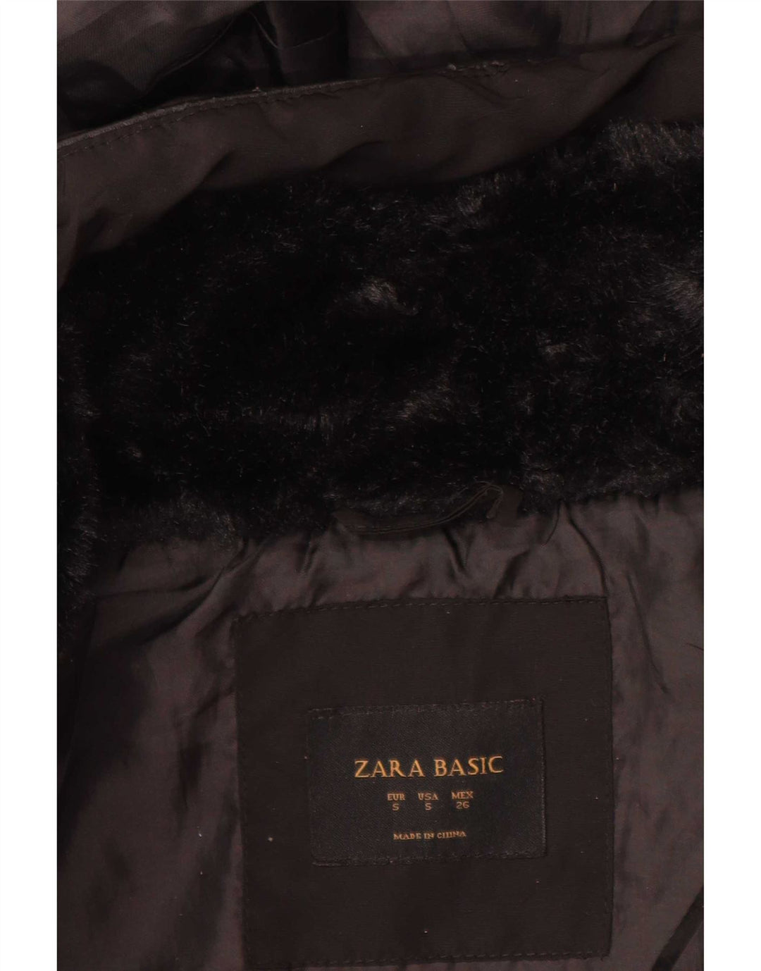 Zara ženska podstavljena jakna s kapuljačom UK 10 Mala crna