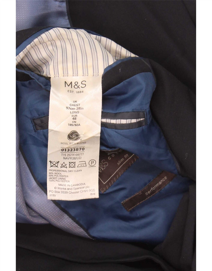 Marks & Spencer muška jakna sa 2 gumba UK 38 srednje tamnoplava vuna