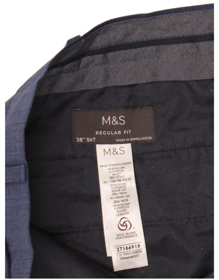 Marks & Spencer muške hlače standardnog kroja W38 L29 plava vuna