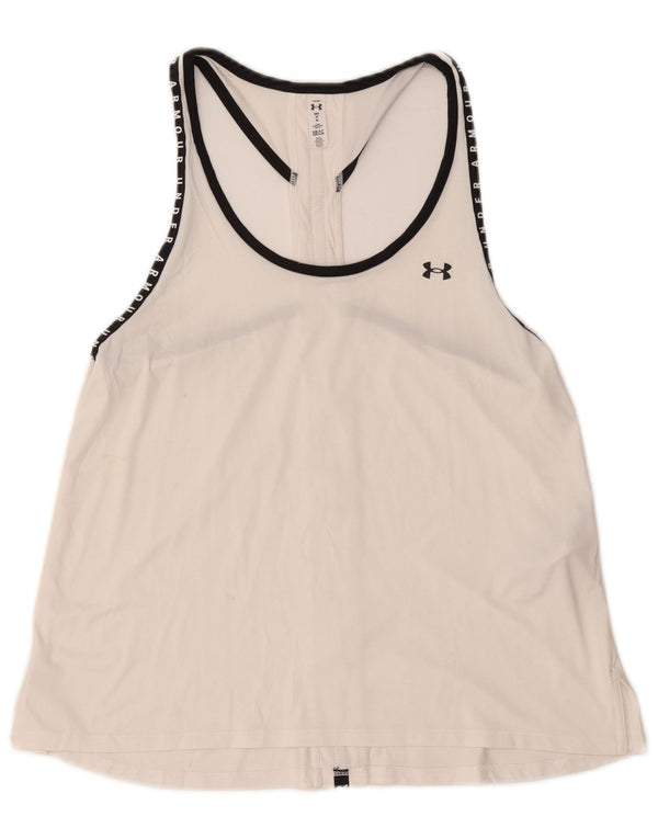 Under Armour Ženski grafički prsluk Heat Gear UK 12 Srednji bijeli poliester