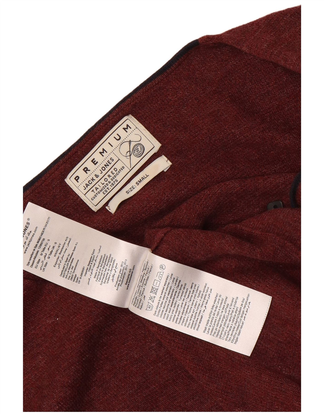 JACK & JONES Muški džemper s V-izrezom, mali kestenjasti pamuk