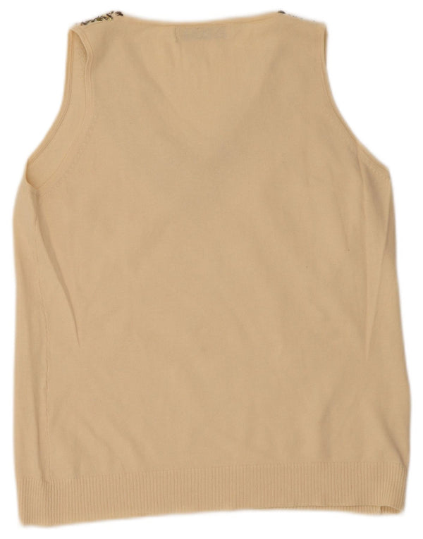 Zara ženski prsluk UK 14 Large Beige Ramie