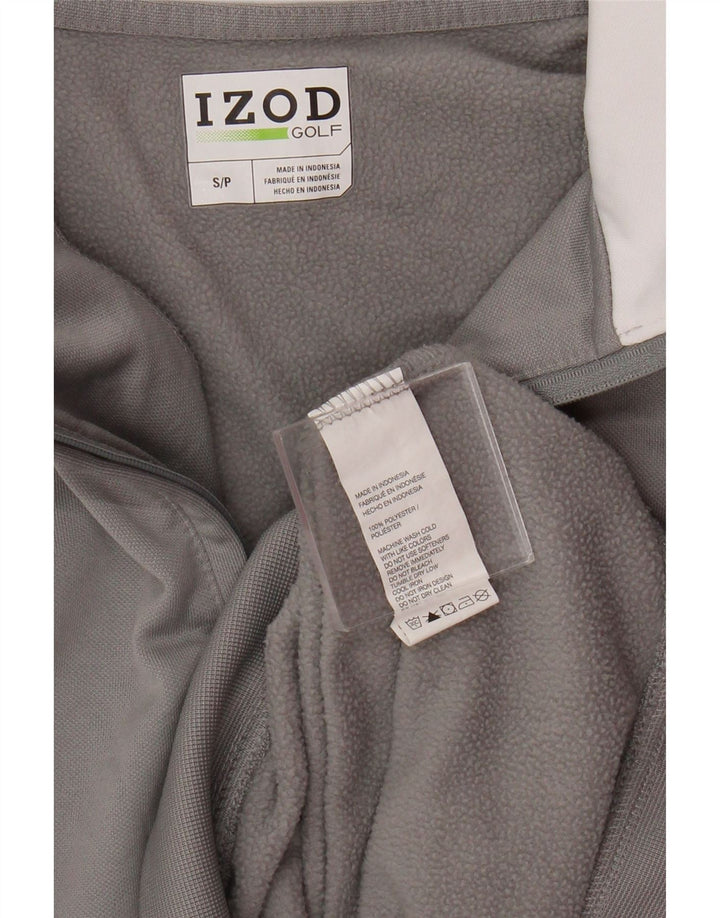 Izod muška majica s izrezom s patentnim zatvaračem Mali sivi poliester