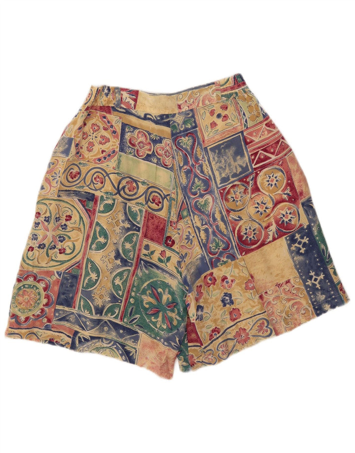 Vintage ženske kratke chino hlače s štipaljkama W28 srednje raznobojna patchwork svila