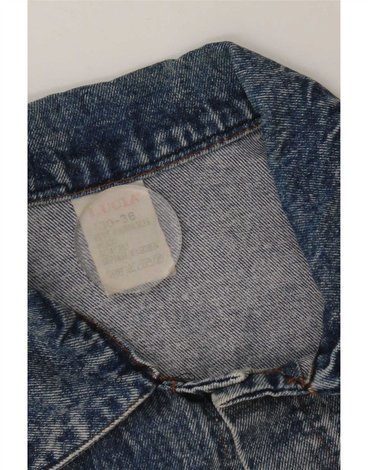 Lucia Muška Graphic Denim Jakna UK 36 Small Blue Cotton