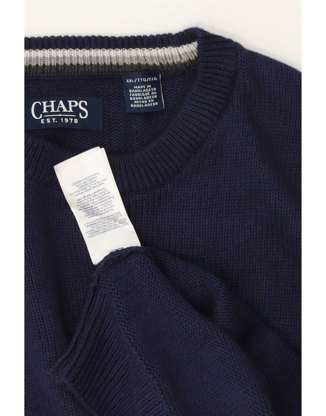 Chaps, muški džemper s okruglim izrezom 2XL tamnoplavi klasični