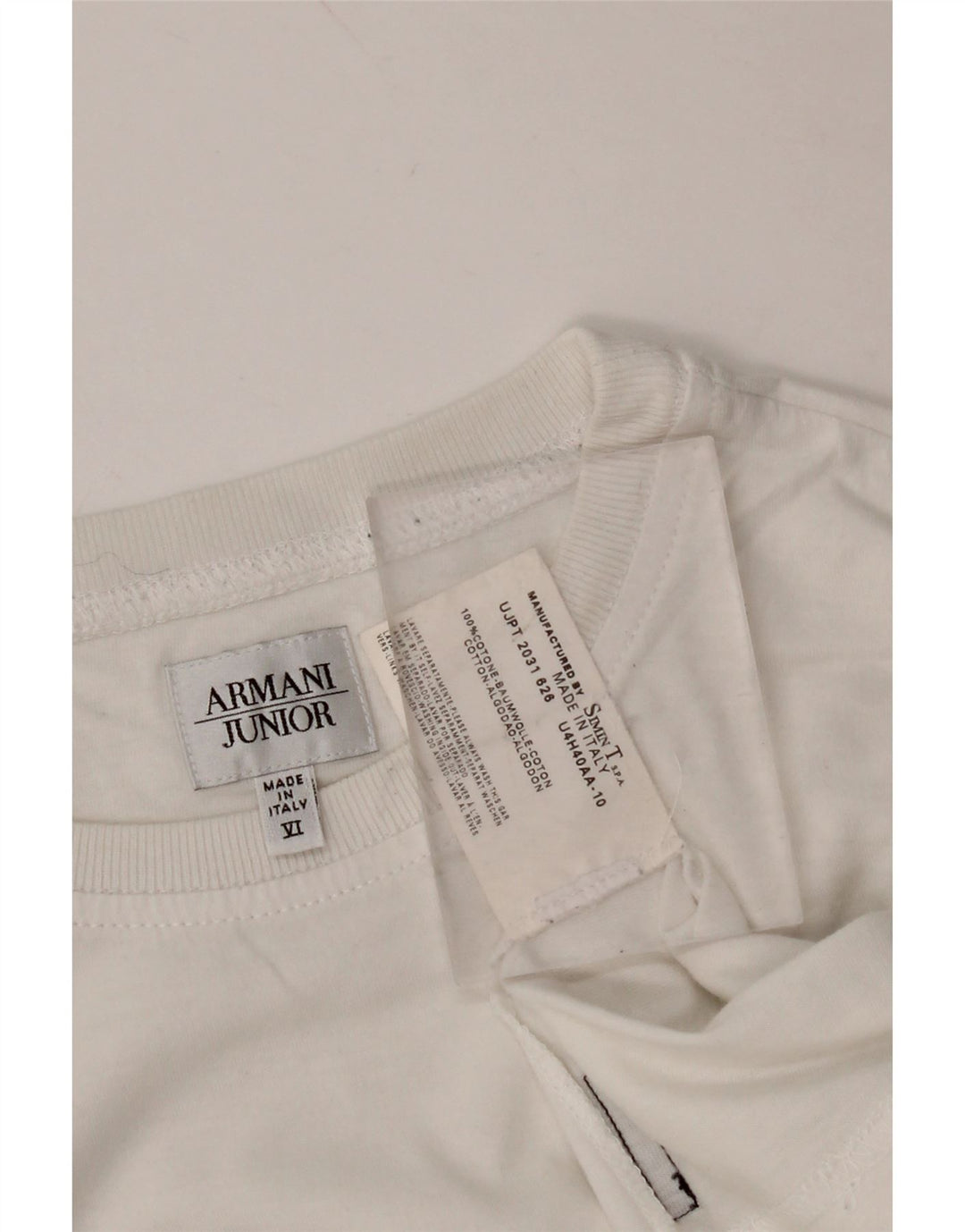 ARMANI JUNIOR Majica kratkih rukava za dječake, 11-12 godina, bijeli pamuk