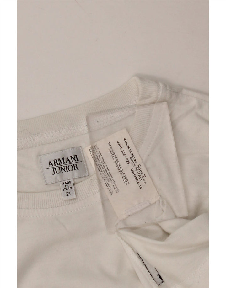 ARMANI JUNIOR Majica kratkih rukava za dječake, 11-12 godina, bijeli pamuk