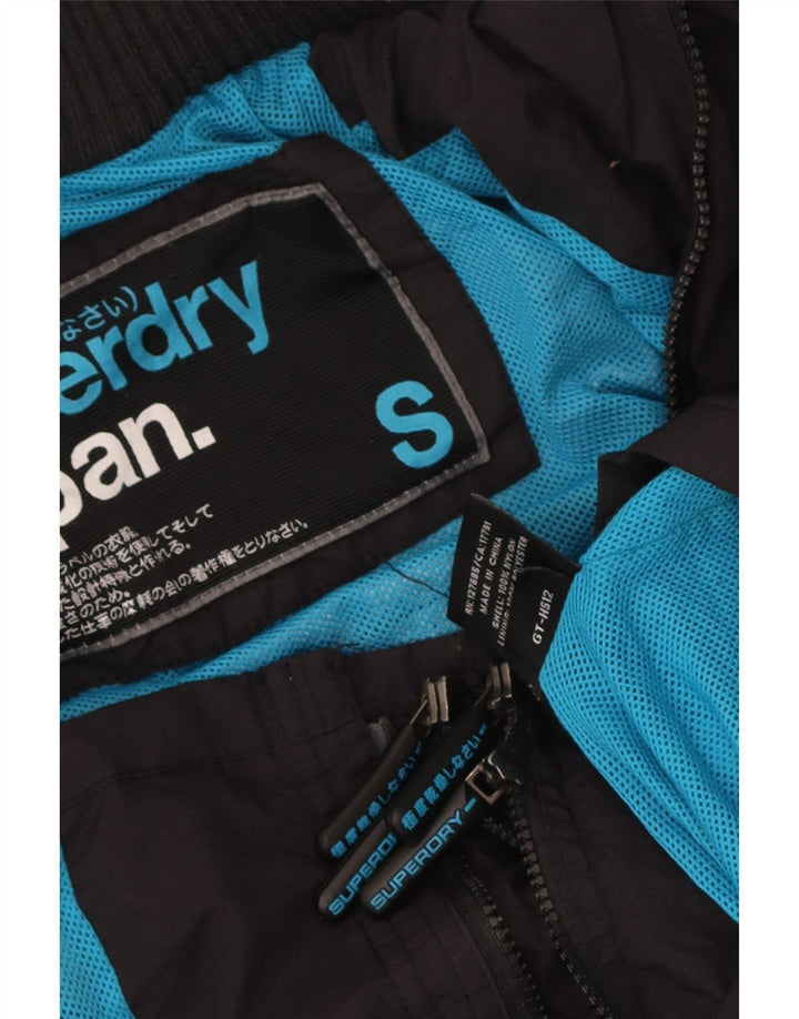 Superdry muška kišna jakna s kapuljačom UK 36 Mala crna najlonska