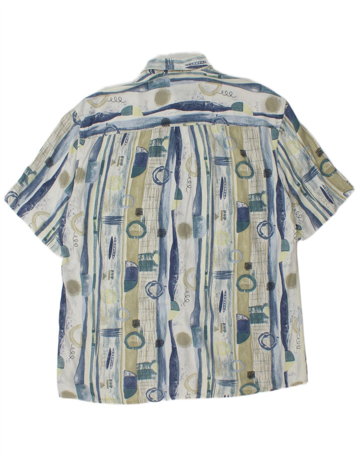 VINTAGE muška dugačka košulja s apstraktnim uzorkom, veličina 41 velika plava