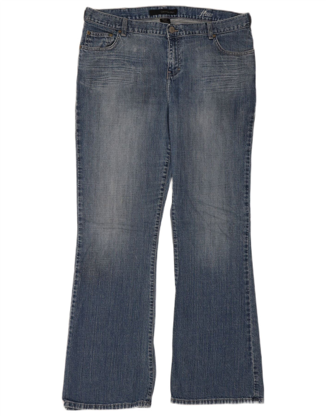 CALVIN KLEIN Ženske lepršave traperice US 16 XL W36 L32 Plavi pamuk