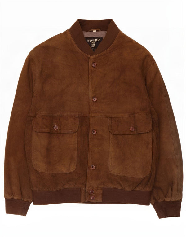 Vintage muška bomber jakna od brušene kože IT 56 3XL smeđa koža