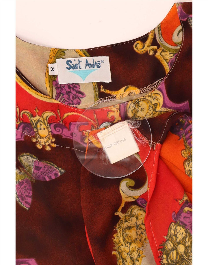 Vintage ženska košulja s apstraktnim uzorkom UK 10 Small Multicoloured