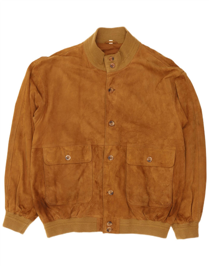 Vintage muška bomber jakna od brušene kože IT 58 4XL Retro smeđa koža