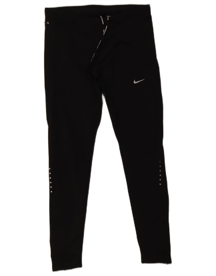 Nike Ženske Dri Fit Leggings UK 12 Srednje crni poliester