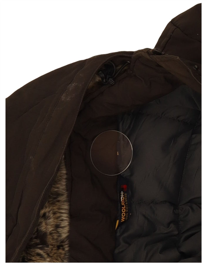Woolrich ženski podstavljeni kaput s kapuljačom UK 12 Srednji kaki pamuk