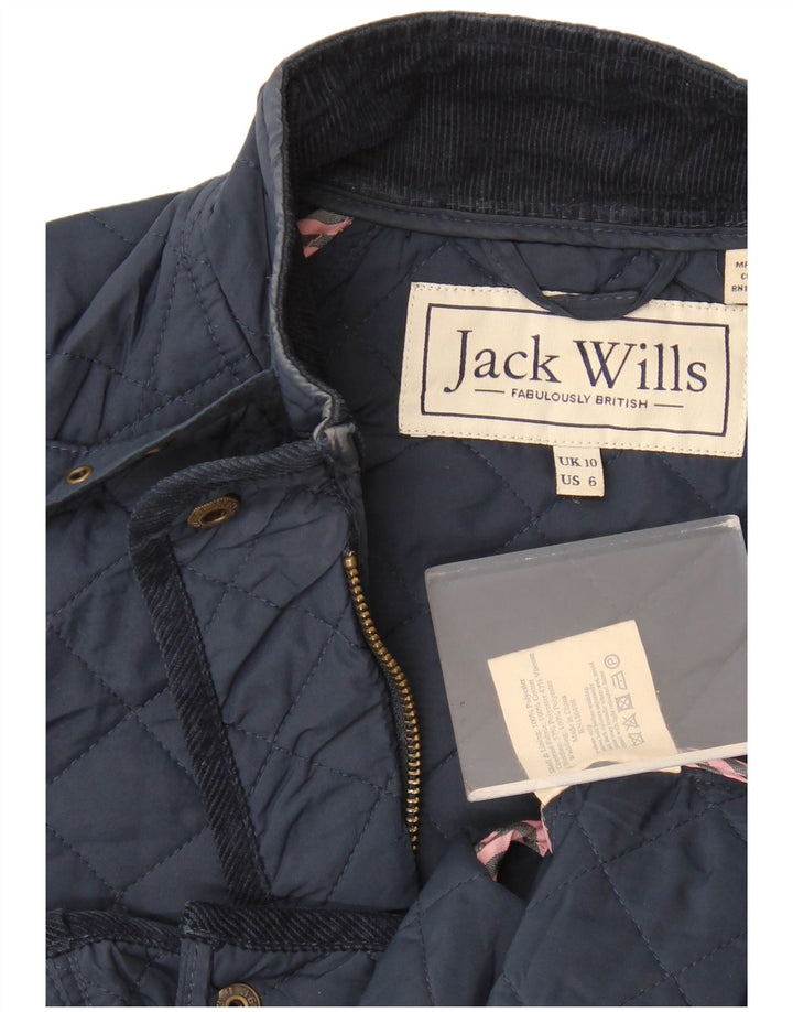 Jack Wills Ženska prošivena jakna UK 10 Mali tamnoplavi poliester