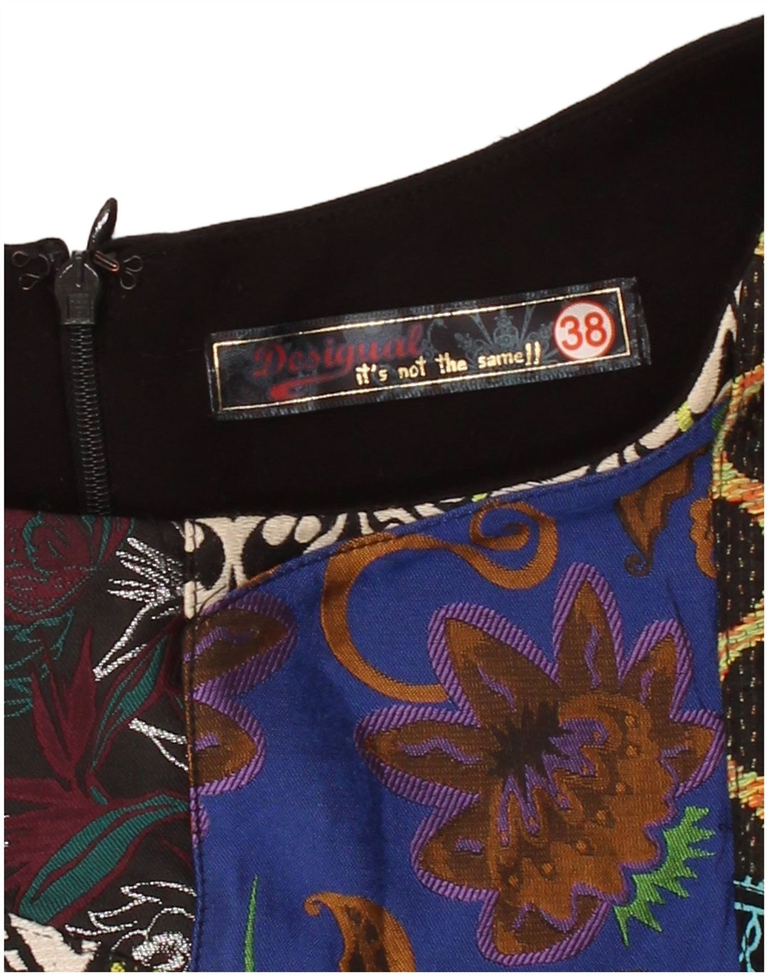 DESIGUAL Womens Sleeveless Sheath Dress EU 38 Medium Multicoloured Floral