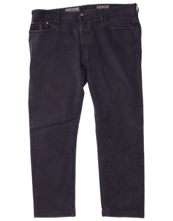 Marlboro Classics Mens Regular Tapered Jeans W38 L30 Navy Blue Pamuk