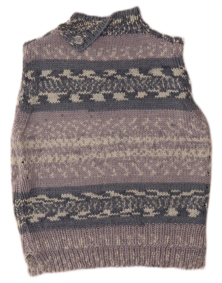Vintage ženski prsluk bez rukava UK 14 srednje sive pruge