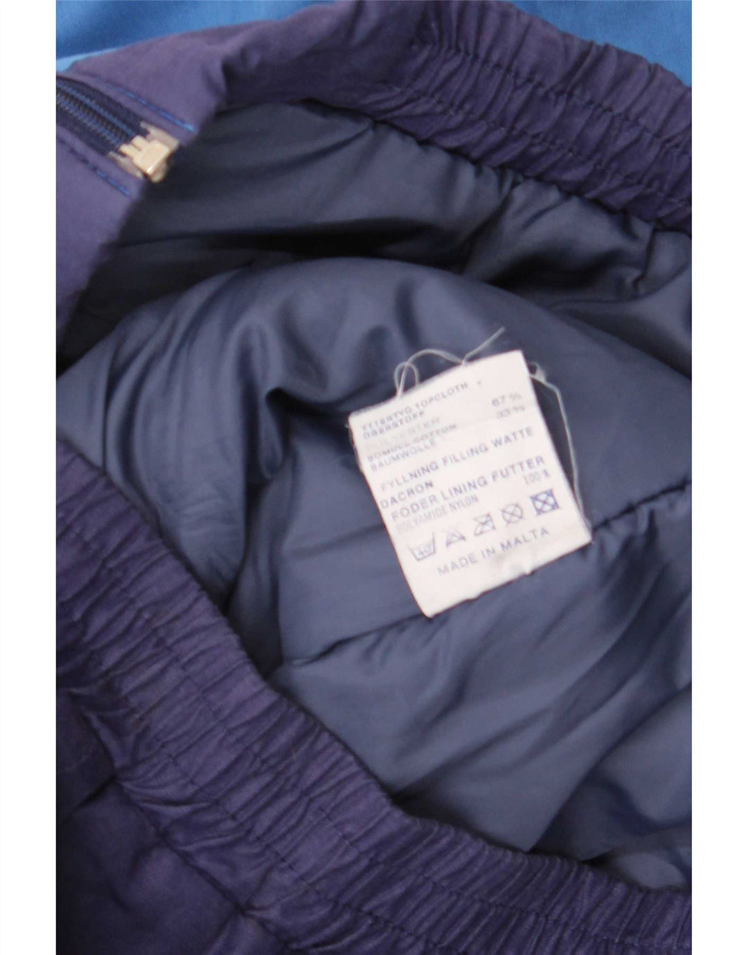 Vintage muška bomber jakna UK 40 veliki tamnoplavi poliester u boji
